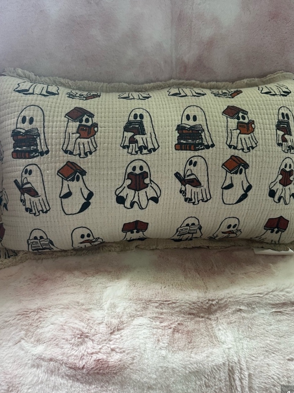 ISO Ghosts Reading Books Pillow